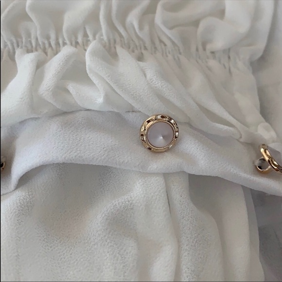 White Ruched Nasty Gal Button Up - Picture 4 of 4